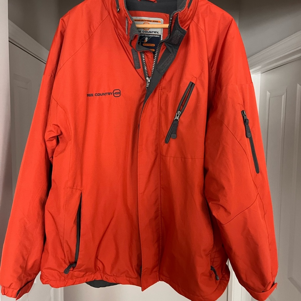 Orange snow jacket